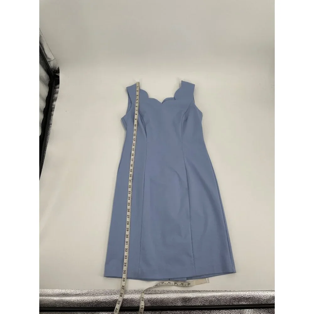 NWT Talbots Womens 6P Sleeveless Scalloped Neck Sheath Dress Blue Feminine - Picture 8 of 8